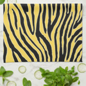 gele en zwarte zebra theedoek (Gevouwen)