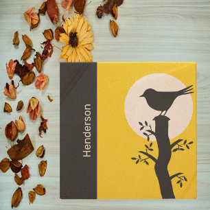 gele en zwarte zeenvogel stenen onderzetter