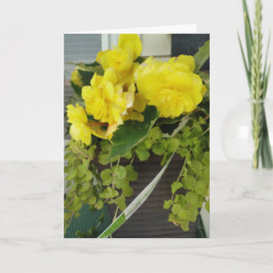 Gele engel vleugel Begonias, denkend aan jou Kaart