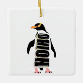 Gele eogige pinguïn keramisch ornament (Voorkant)