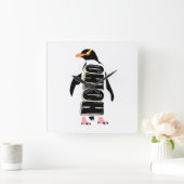 Gele eogige pinguïn vierkante klok (Huis)