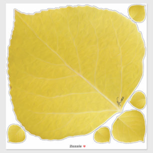 Gele Espenblad #5 Sticker