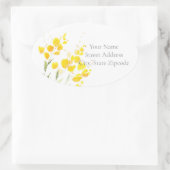 Gele etiketten met wilde bloemen (Tas)