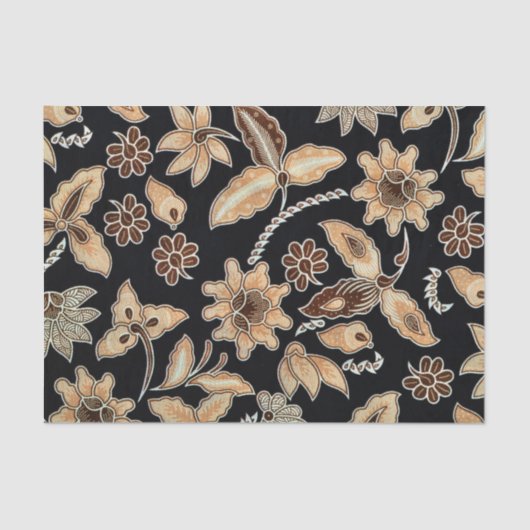 Gele exotische Floral Embroidery Decoupage Tissuepapier (Voorkant)