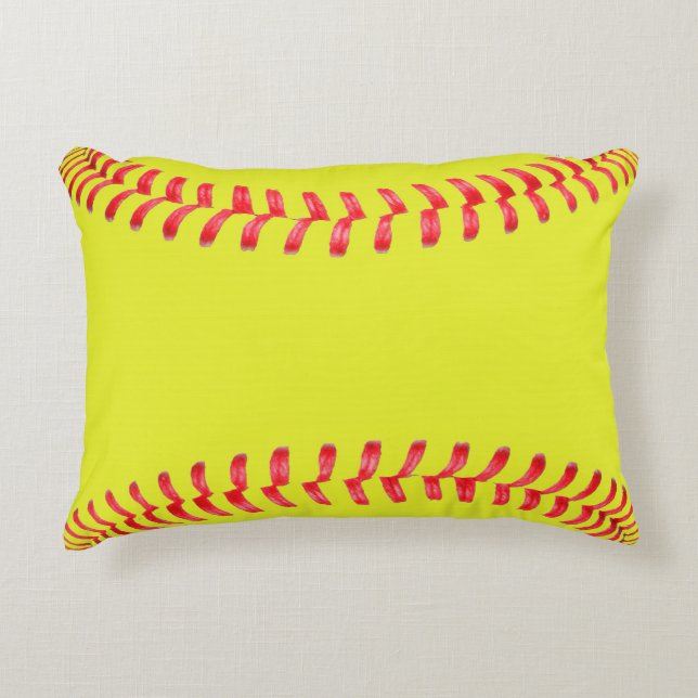 Gele faspil Softball-slaapkamer Accent Pillow Accent Kussen (Voorkant)