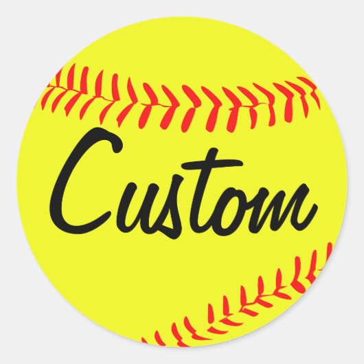 Gele Fastpitch Softball Aangepaste Stickers (Voorkant)
