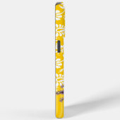 Gele Faux Rhinstone Gepersonaliseerde Damask iPhon Case-Mate iPhone Case (Achterkant / Rechts)