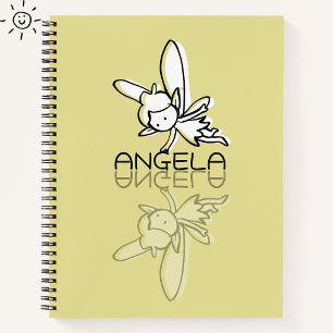 Gele fee reflectie Doodle Aangepaste naam Notitieboek