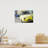 Gele Fiat 500,  Cinquecento in Italië Poster (Keuken)