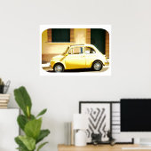 Gele Fiat 500, Cinquecento, Italië Poster (Thuiskantoor)