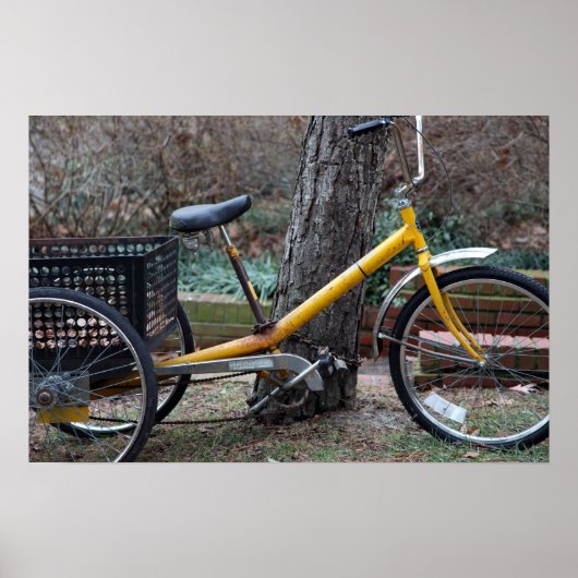 gele fiets poster (Voorkant)