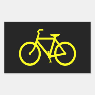 Gele Fiets Rechthoekige Sticker