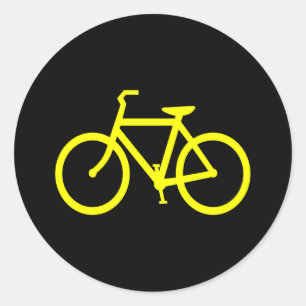 Gele Fiets Ronde Sticker