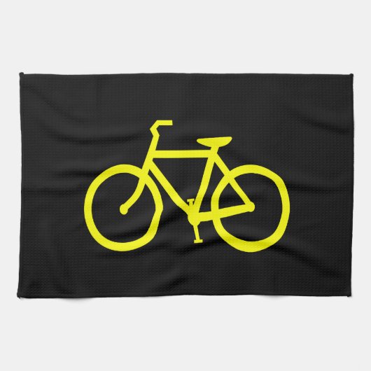 Gele Fiets Theedoek (Horizontaal)