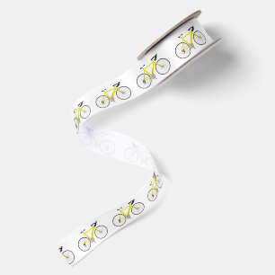 Gele fietsen op witte achtergrond lint