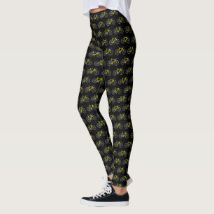 Gele fietsen op zwart leggings