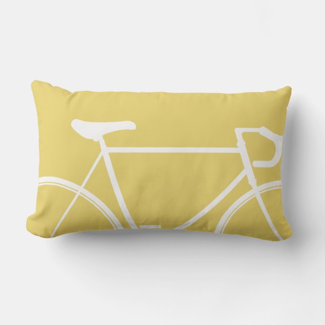 Gele fietsstaarten kussen (Voorkant)