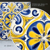 Gele Fleur-de-Lis Azulejo print Tegeltje