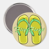Gele Flipflops magneet (Voorkant / Achterkant)