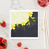 Gele Floral Background Paper Napkins Servet (Insitu)