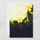 Gele Floral Background-uitnodigingen Kaart (Voorkant)