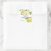 Gele Floral bedankt Vierkante Sticker (Tas)
