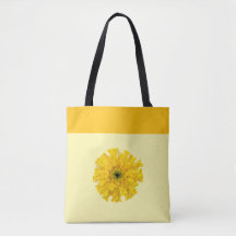 Gele Floral-Canvas tas