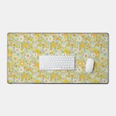 Gele Floral Garden Pattern Bureaumat (Keyboard & Muis)
