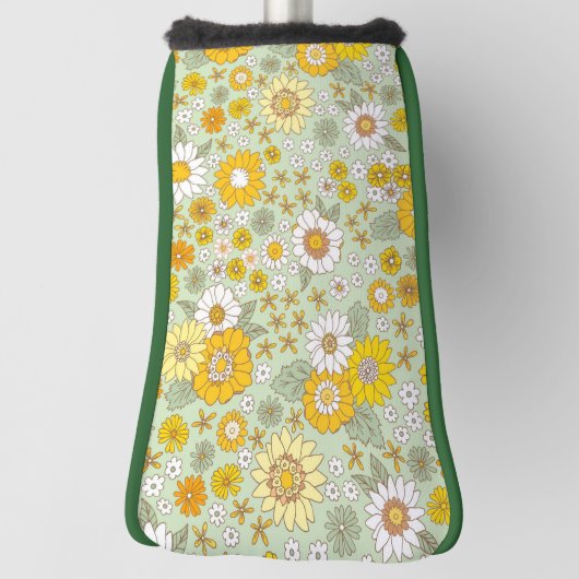 Gele Floral Garden Pattern Golfheadcover (Draai 90)