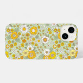 Gele Floral Garden Pattern iPhone Hoesje (Achterkant horizontaal)