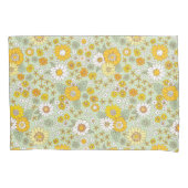 Gele Floral Garden Pattern Kussensloop (Voorkant)