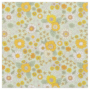 Gele Floral Garden Pattern Stof