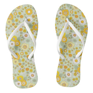 Gele Floral Garden Pattern Teenslippers
