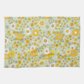 Gele Floral Garden Pattern Theedoek (Horizontaal)