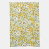 Gele Floral Garden Pattern Theedoek (Verticaal)