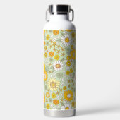 Gele Floral Garden Pattern Waterfles (Voorkant)