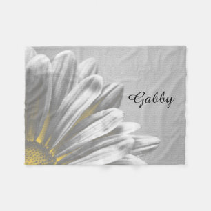 Gele Floral hooglichten Fleece Deken