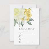 Gele Floral | Kaart RSVP-weddenschap (Voorkant)