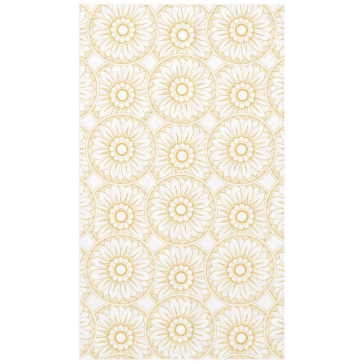 Gele Floral Medallion Pattern Tafelkleed (Voorkant)