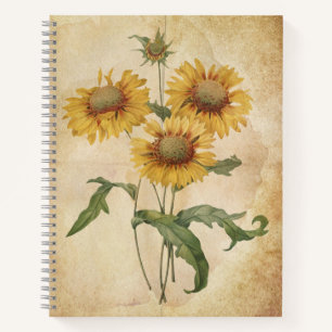 Gele Floral Old Journal Style Sketchbook Notitieboek