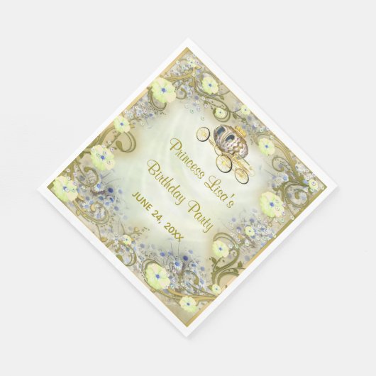 Gele Floral prinses gechanteerd op zaterdag Servet (Hoek)