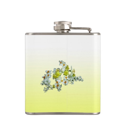 Gele Floral Wedding Moeder van de Bride Heupfles (Achterkant)