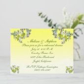 Gele Floral Wedding Rehearsal Dinner Kaart (Staand voorkant)