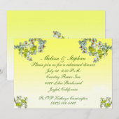 Gele Floral Wedding Rehearsal Dinner Kaart (Voorkant / Achterkant)