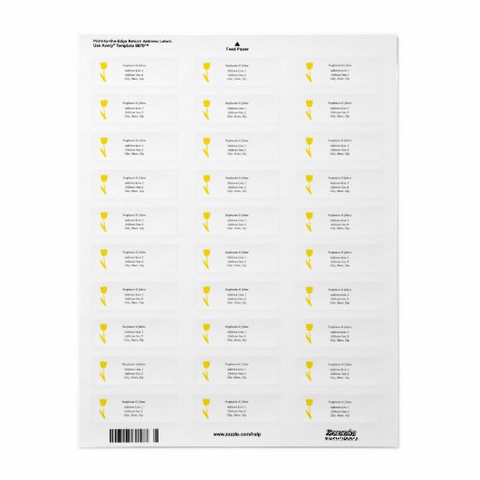 Gele Florentijns White Simple Elegant Custom Etiket (Full Sheet)