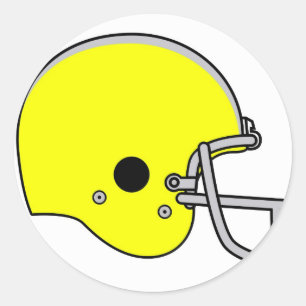 gele footballs helm ronde sticker
