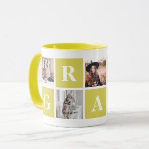 Gele foto Collage Persoonlijke Mugs voor oma Mok