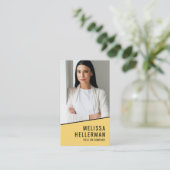 Gele Foto QR Code Company Logo Vertical Visitekaartje (Staand voorkant)