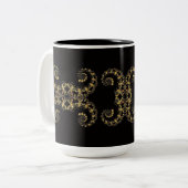 Gele fractal Curls Coffee Mok (Voorkant links)