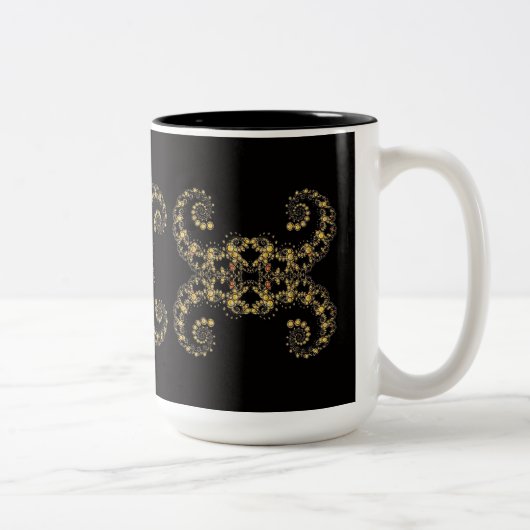 Gele fractal Curls Coffee Mok (Rechts)
